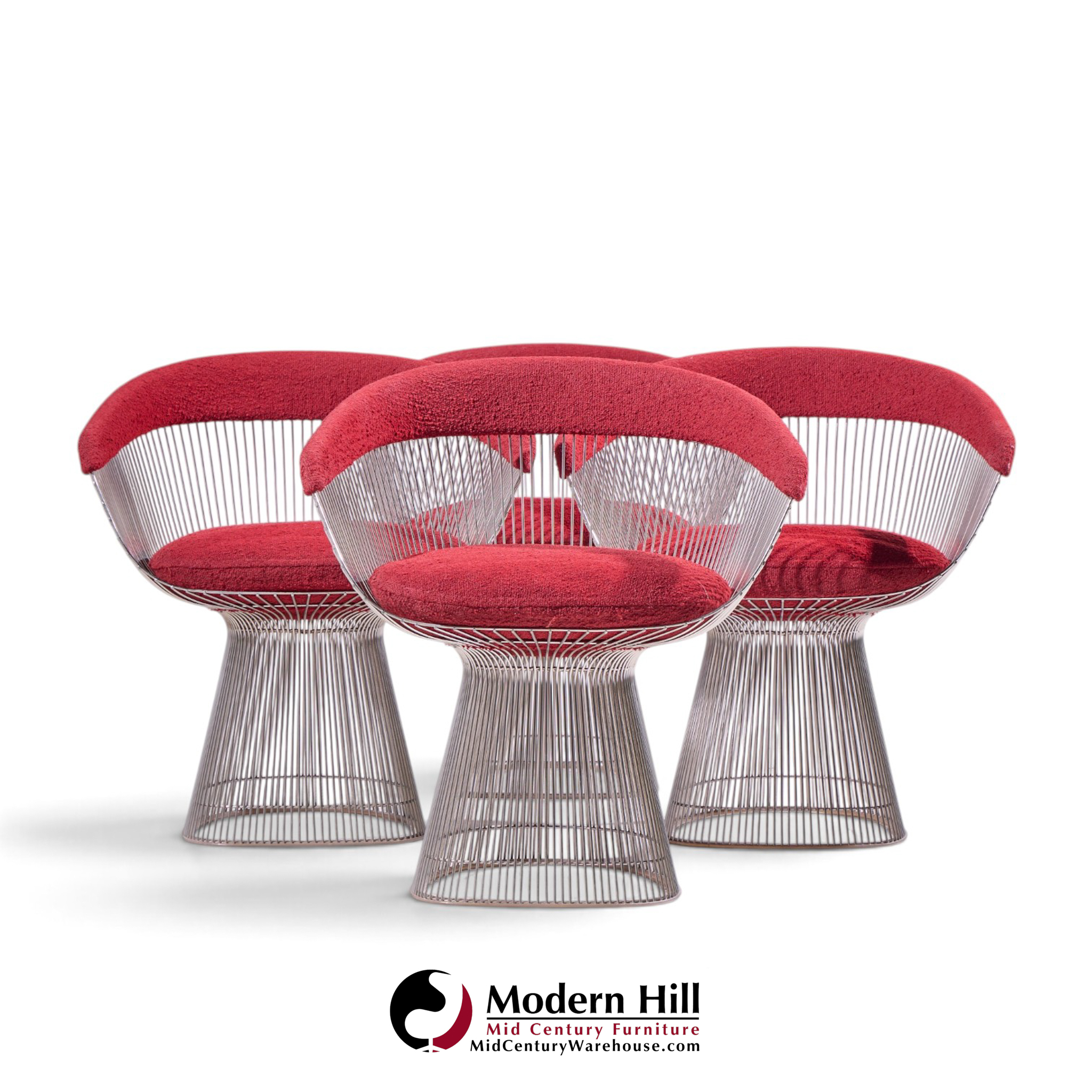 warren platner for knoll mid century dining chairs - set of 4