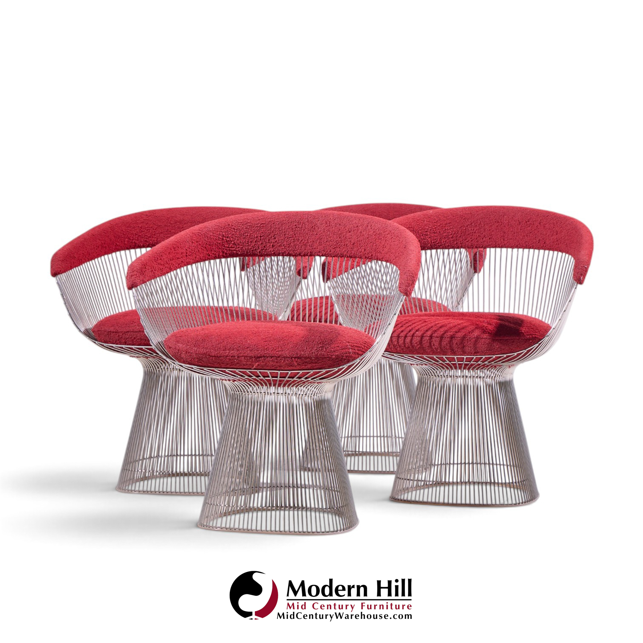 warren platner for knoll mid century dining chairs - set of 4