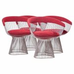 warren platner for knoll mid century dining chairs - set of 4