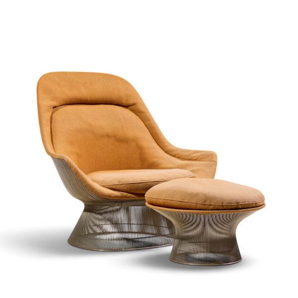 warren platner for knoll mid century easy lounge chair and ottoman