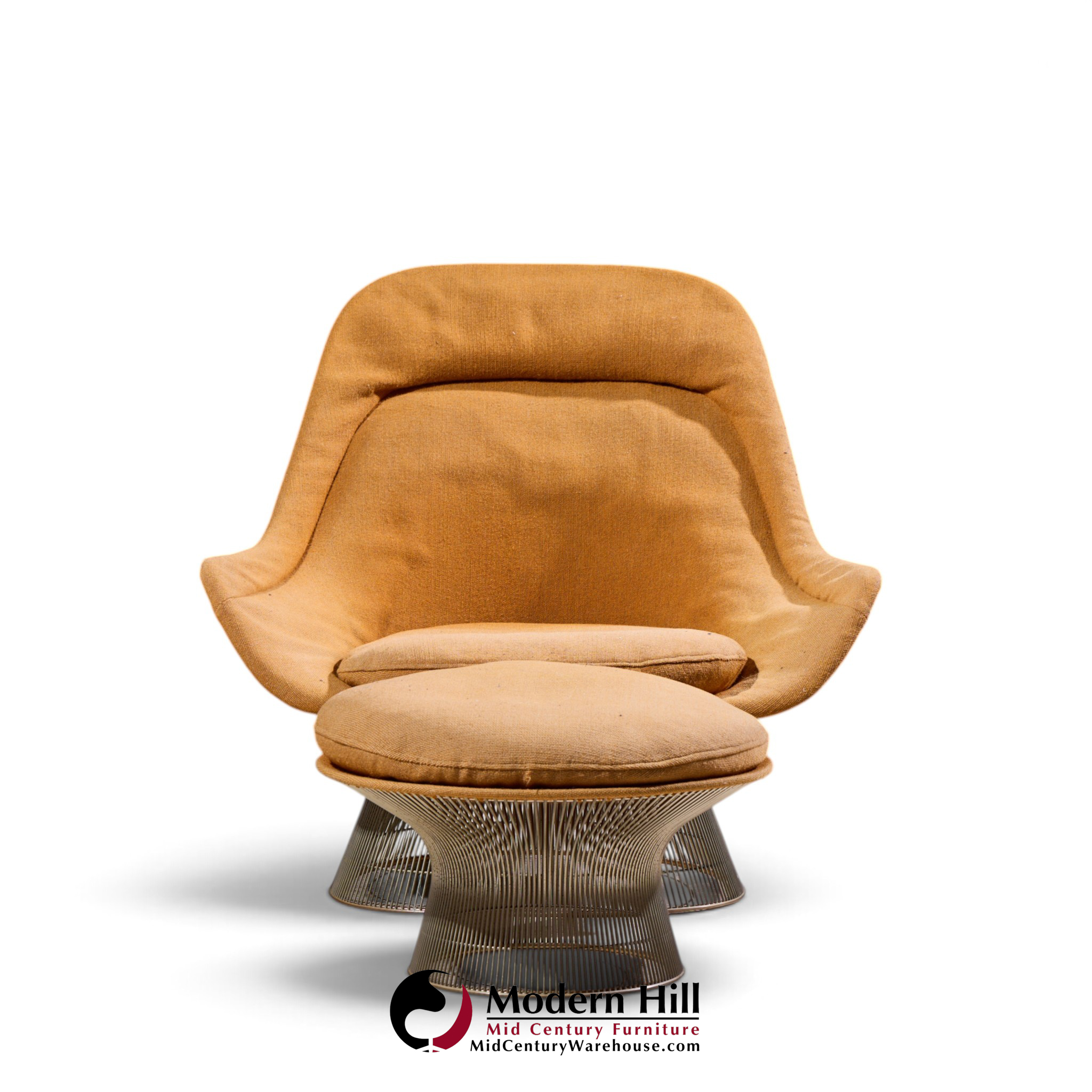 warren platner for knoll mid century easy lounge chair and ottoman