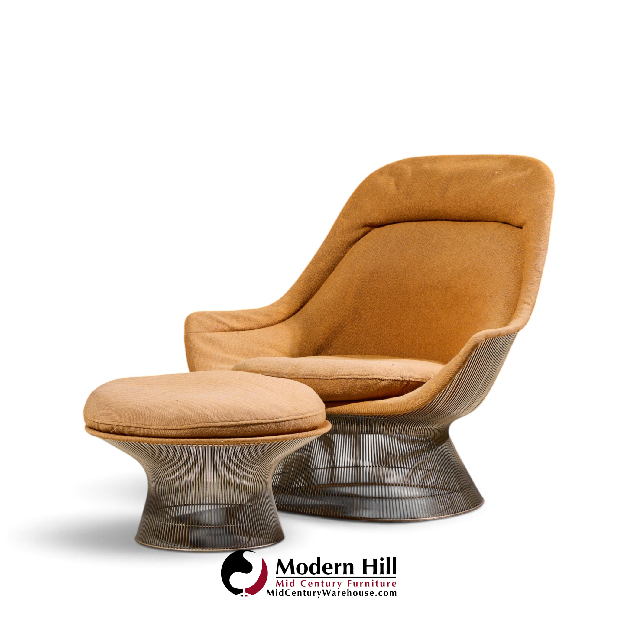 warren platner for knoll mid century easy lounge chair and ottoman
