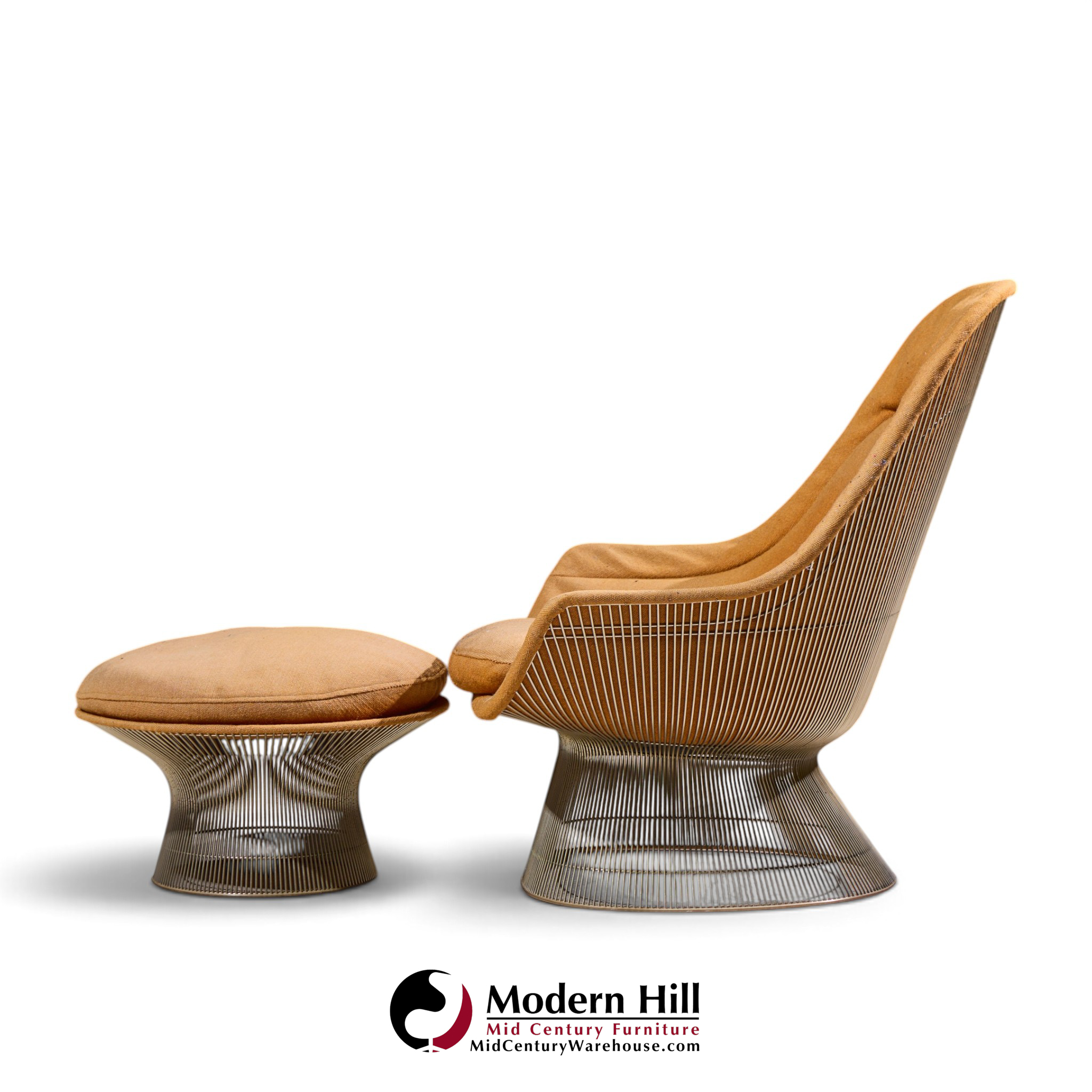 warren platner for knoll mid century easy lounge chair and ottoman