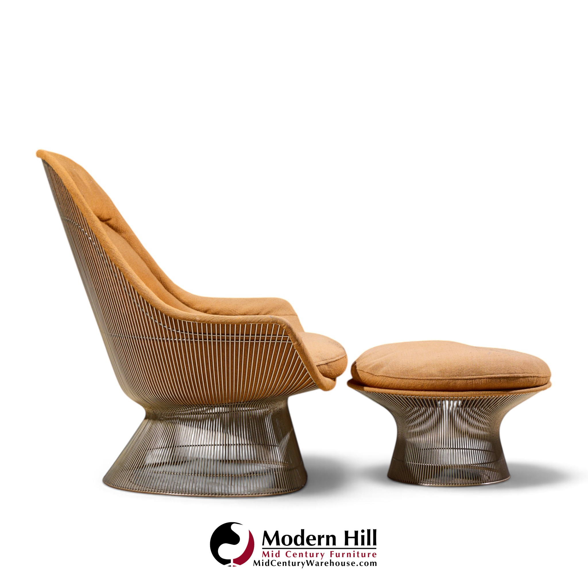 warren platner for knoll mid century easy lounge chair and ottoman