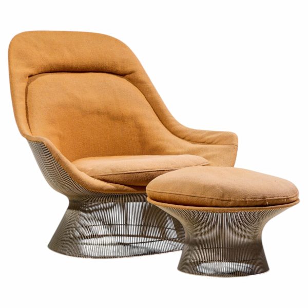 warren platner for knoll mid century easy lounge chair and ottoman