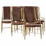 weiman warren lloyd for mastercraft imperial mid century brass dining chairs - set of 6