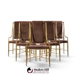 weiman warren lloyd for mastercraft imperial mid century brass dining chairs - set of 6