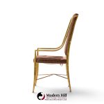 weiman warren lloyd for mastercraft imperial mid century brass dining chairs - set of 6