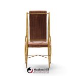 weiman warren lloyd for mastercraft imperial mid century brass dining chairs - set of 6
