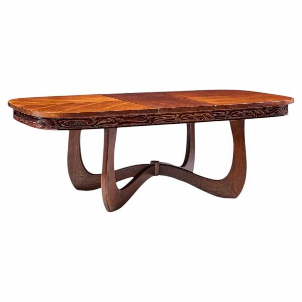 witco style pulaski oceanic mid century expanding dining table with 1 leaf