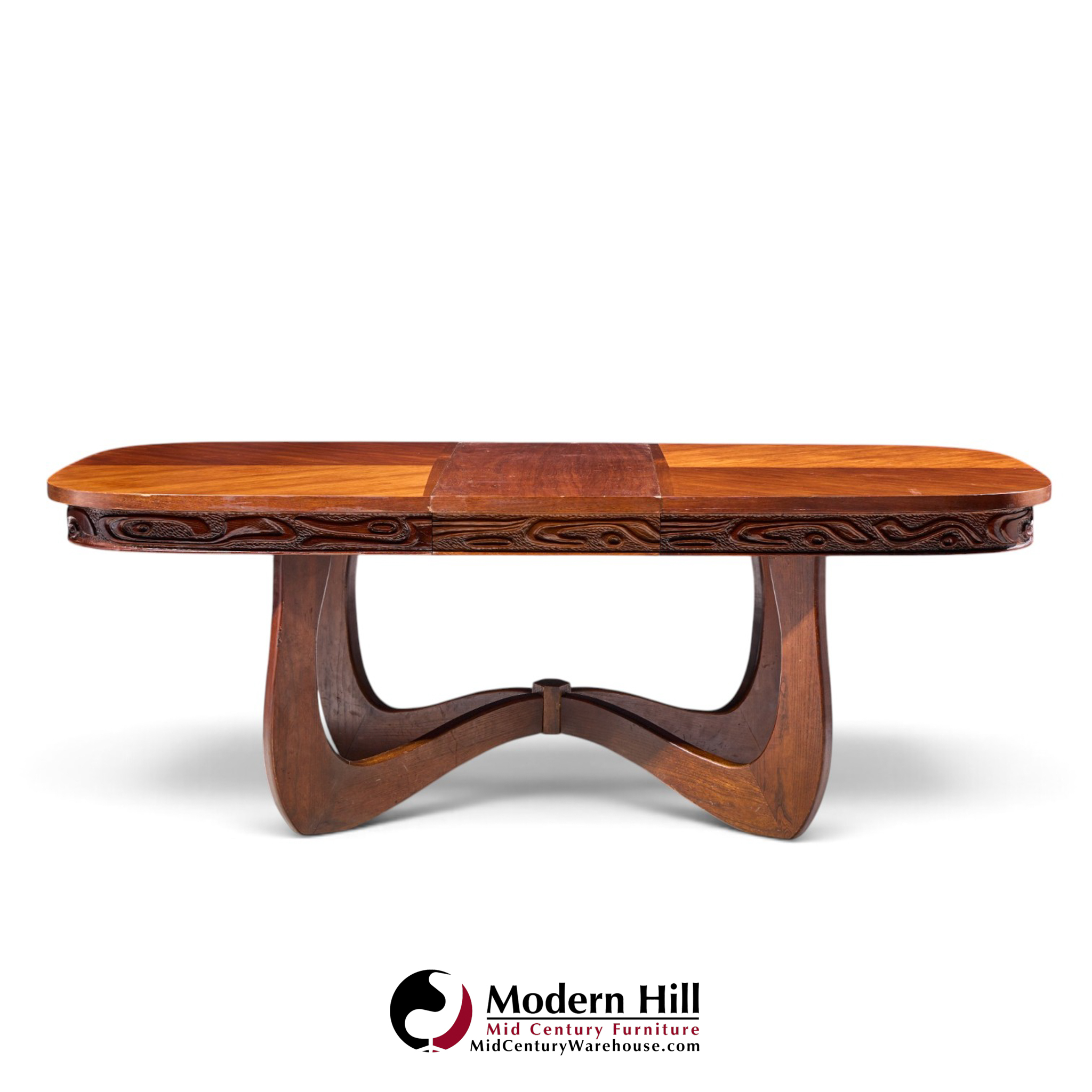 witco style pulaski oceanic mid century expanding dining table with leaf
