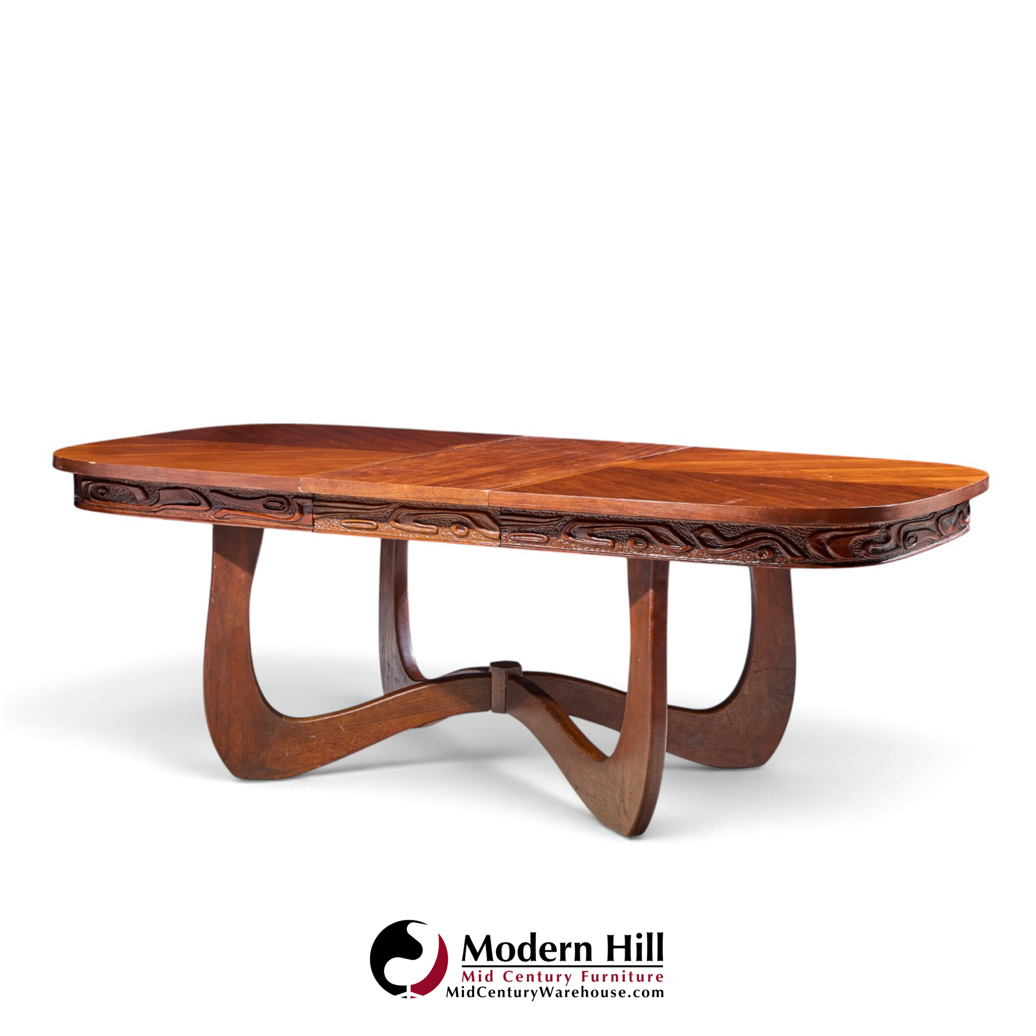 witco style pulaski oceanic mid century expanding dining table with leaf