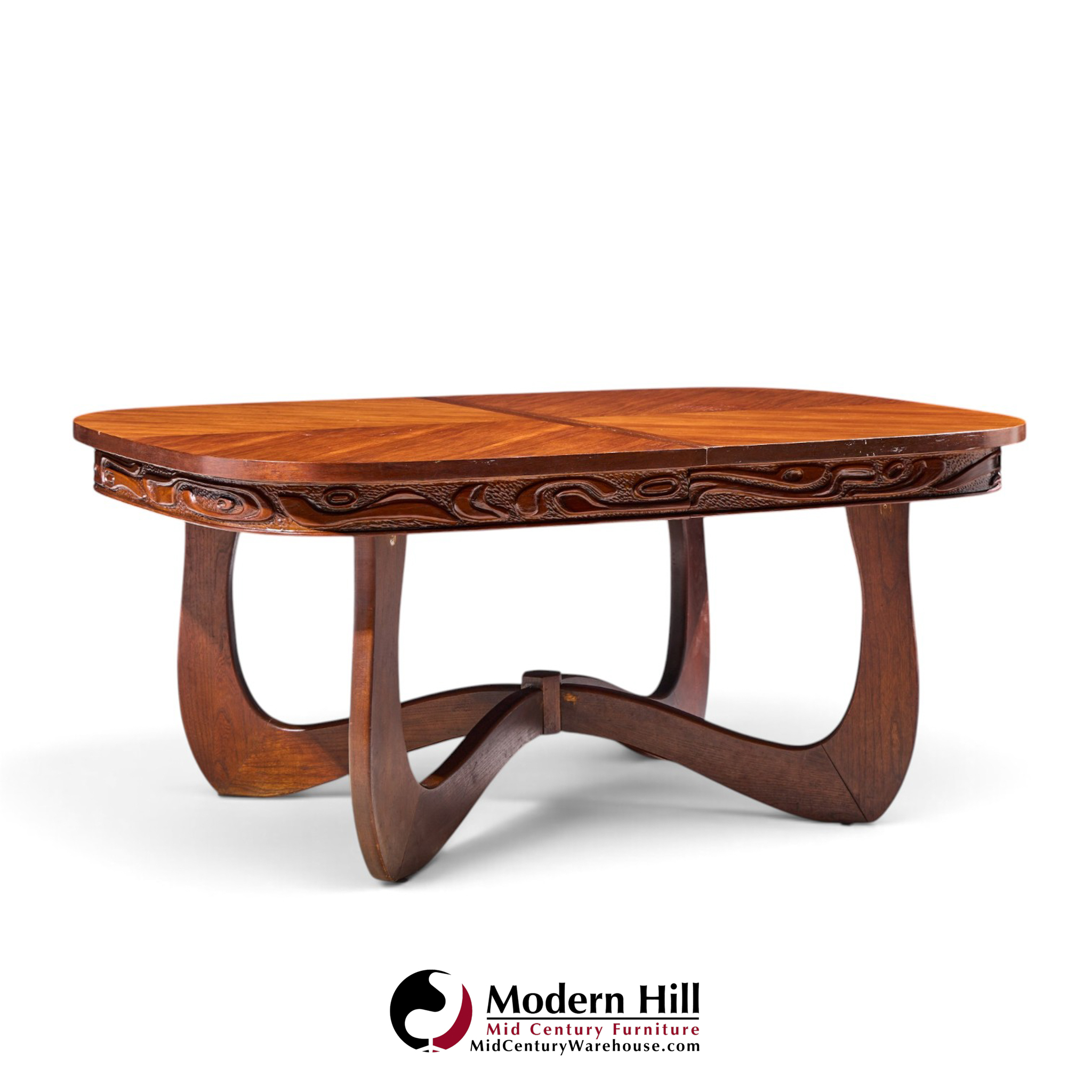 witco style pulaski oceanic mid century expanding dining table with leaf
