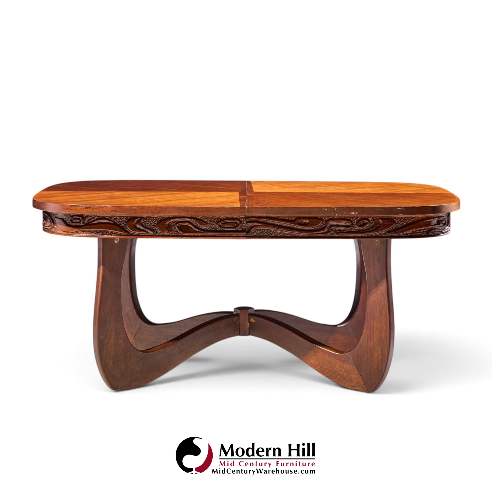 witco style pulaski oceanic mid century expanding dining table with leaf