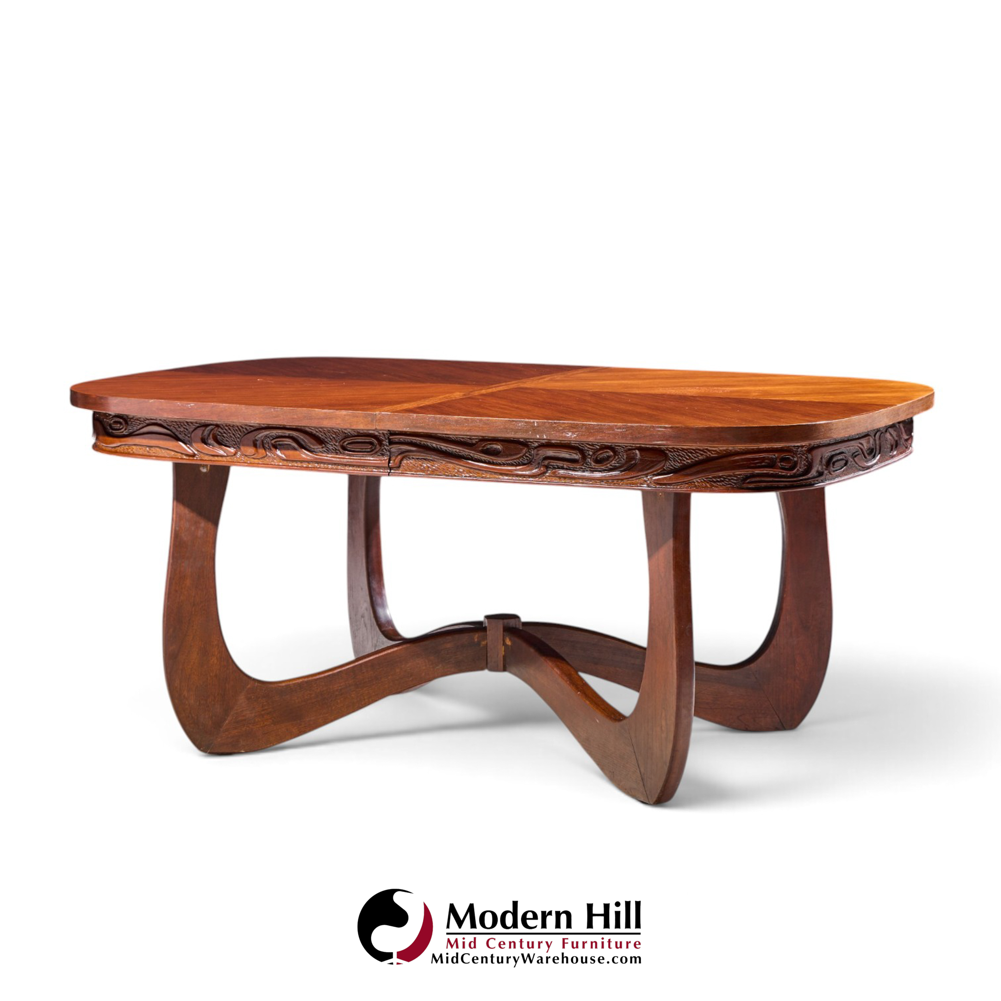 witco style pulaski oceanic mid century expanding dining table with leaf