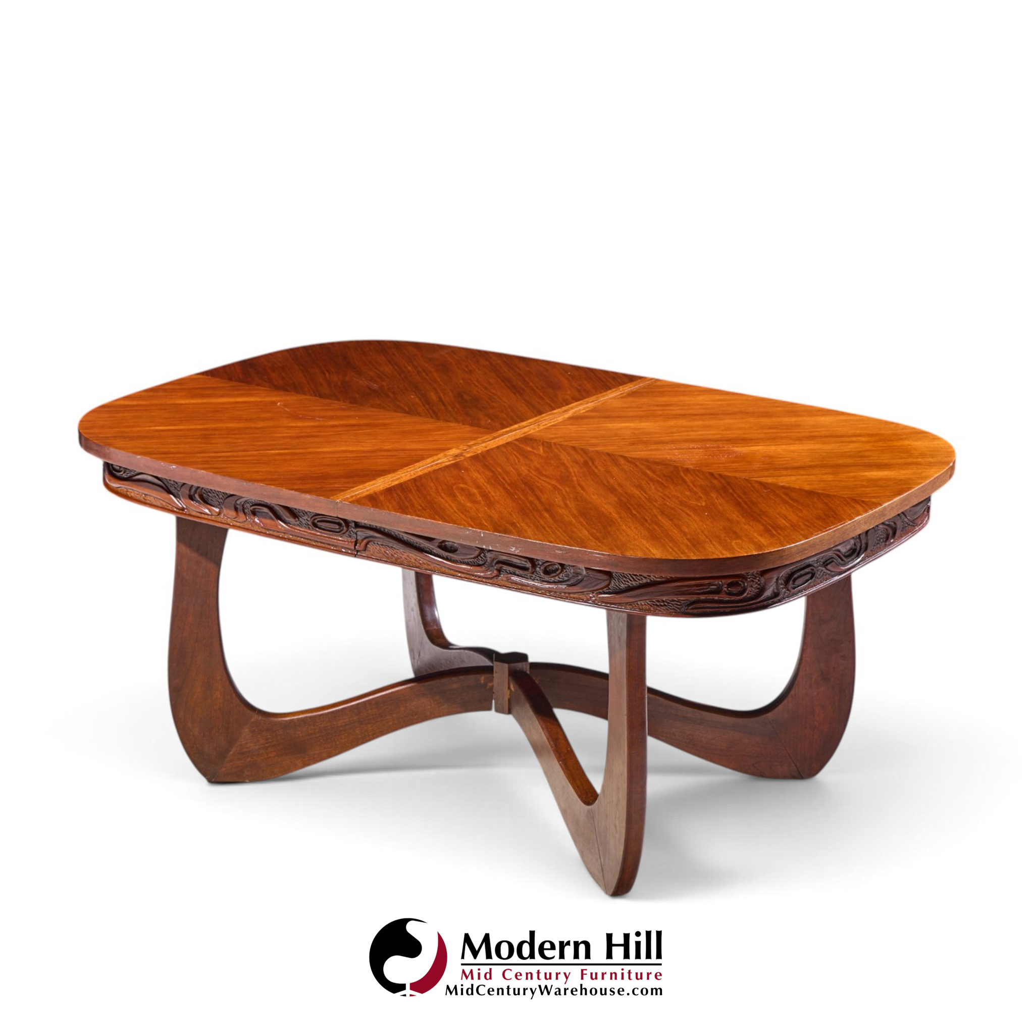 witco style pulaski oceanic mid century expanding dining table with leaf