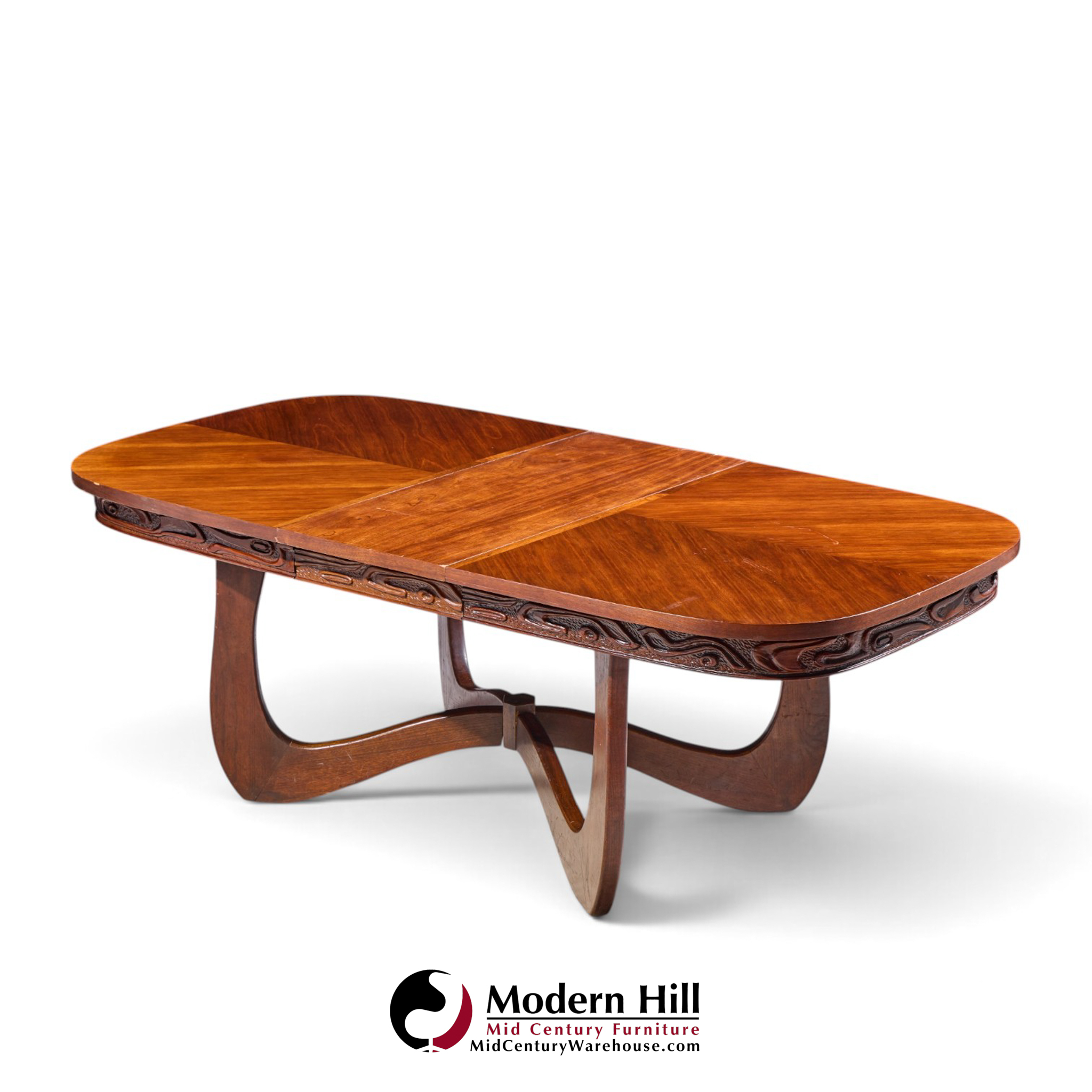 witco style pulaski oceanic mid century expanding dining table with leaf