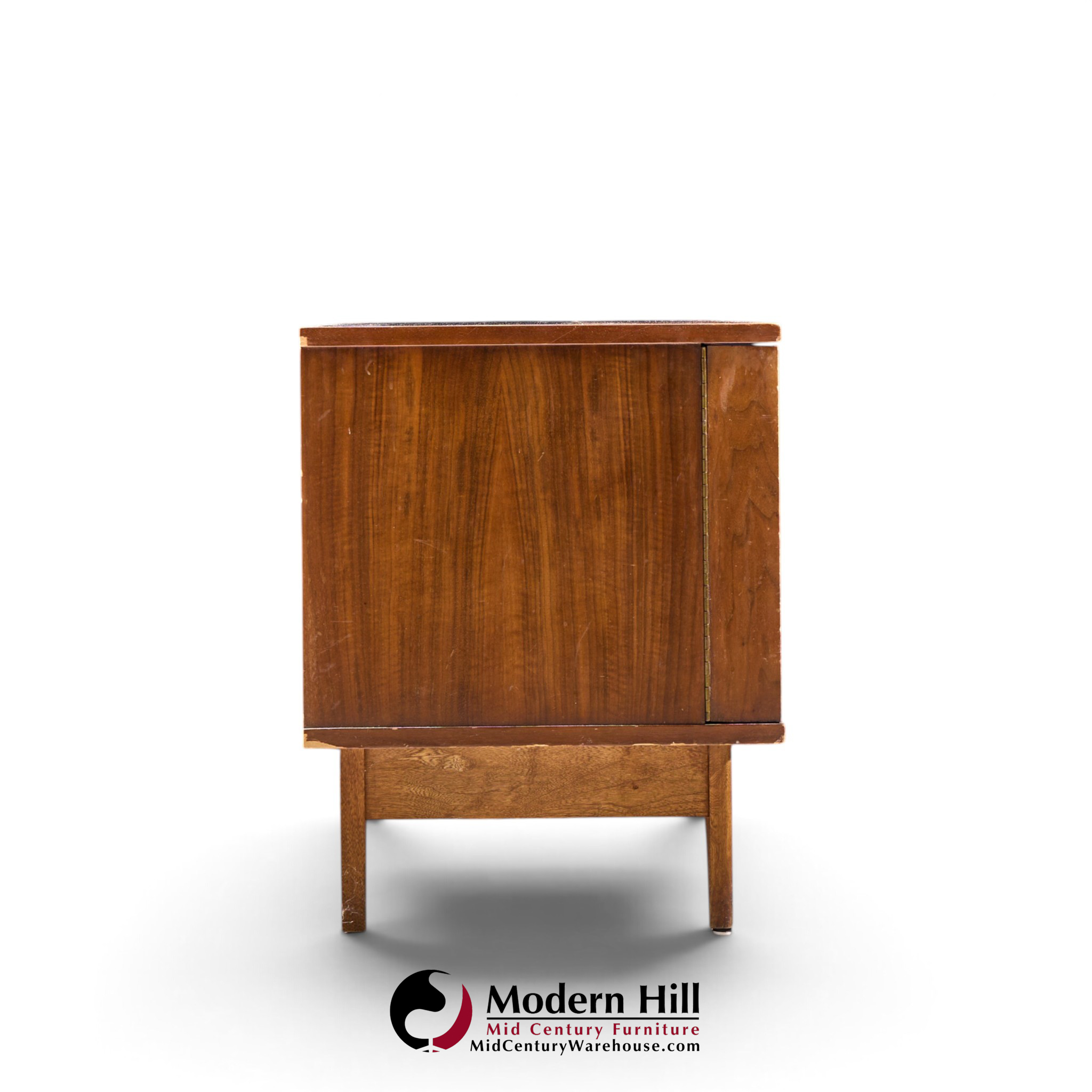 young manufacturing walnut curved credenza and hutch