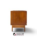 young manufacturing walnut curved credenza and hutch