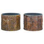 adrian pearsall for craft associates mid century 24-inch brutalist drum side end tables