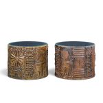 adrian pearsall for craft associates mid century 24-inch brutalist drum side end tables