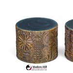 adrian pearsall for craft associates mid century 24-inch brutalist drum side end tables