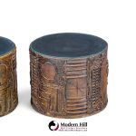 adrian pearsall for craft associates mid century 24-inch brutalist drum side end tables