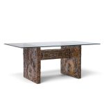 adrian pearsall for craft associates mid century brutalist glass top dining table
