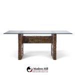 adrian pearsall for craft associates mid century brutalist glass top dining table