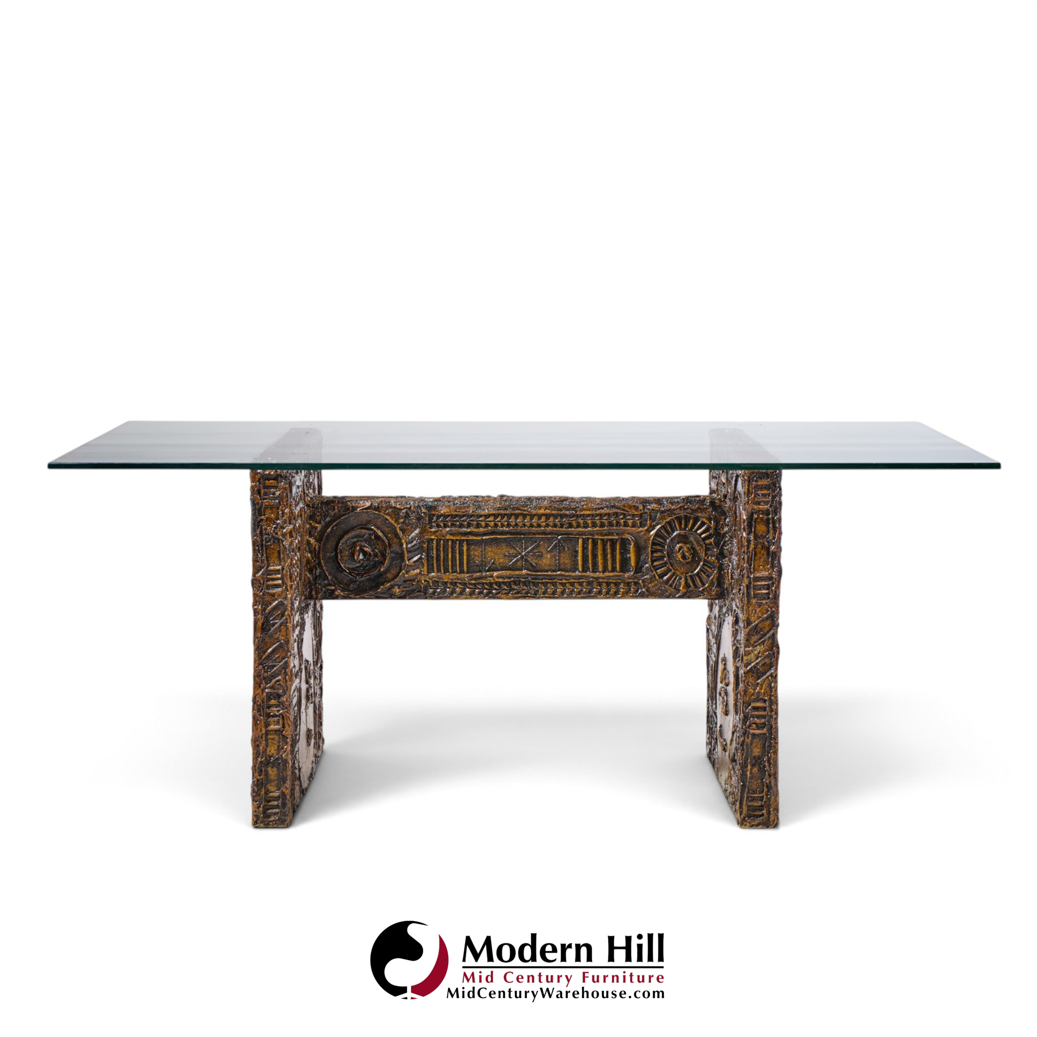 adrian pearsall for craft associates mid century brutalist glass top dining table