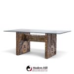 adrian pearsall for craft associates mid century brutalist glass top dining table