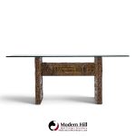 adrian pearsall for craft associates mid century brutalist glass top dining table