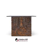 adrian pearsall for craft associates mid century brutalist glass top dining table