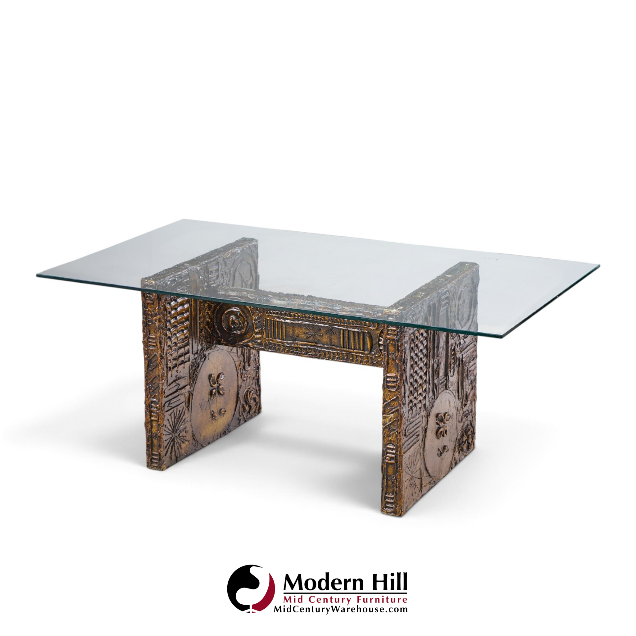 adrian pearsall for craft associates mid century brutalist glass top dining table
