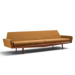 adrian pearsall for craft associates mid century walnut gondola sofa