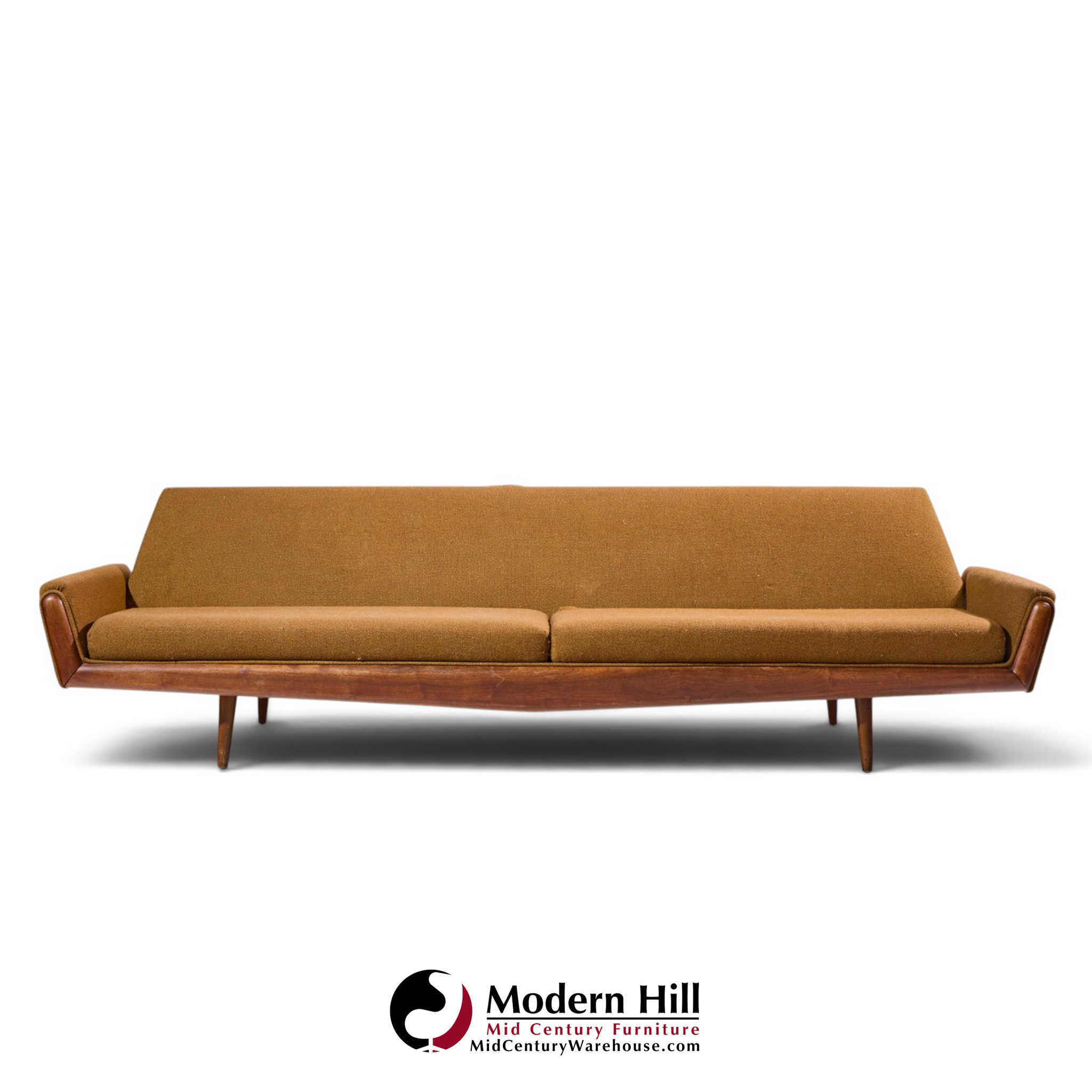 adrian pearsall for craft associates mid century walnut gondola sofa