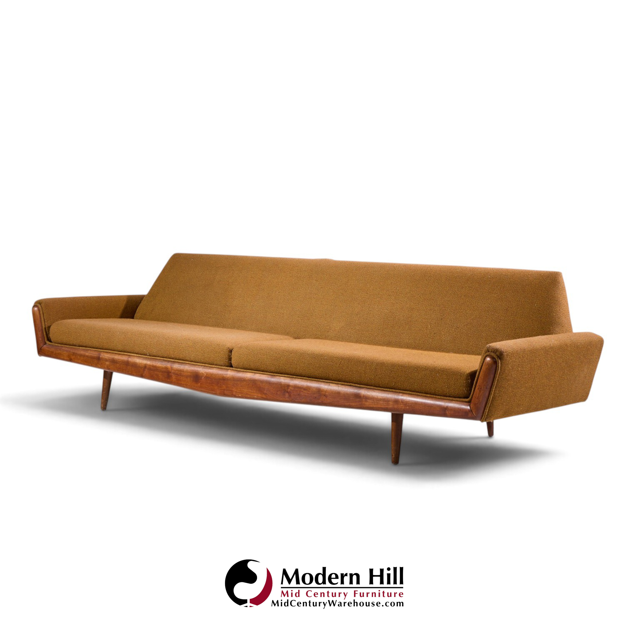 adrian pearsall for craft associates mid century walnut gondola sofa