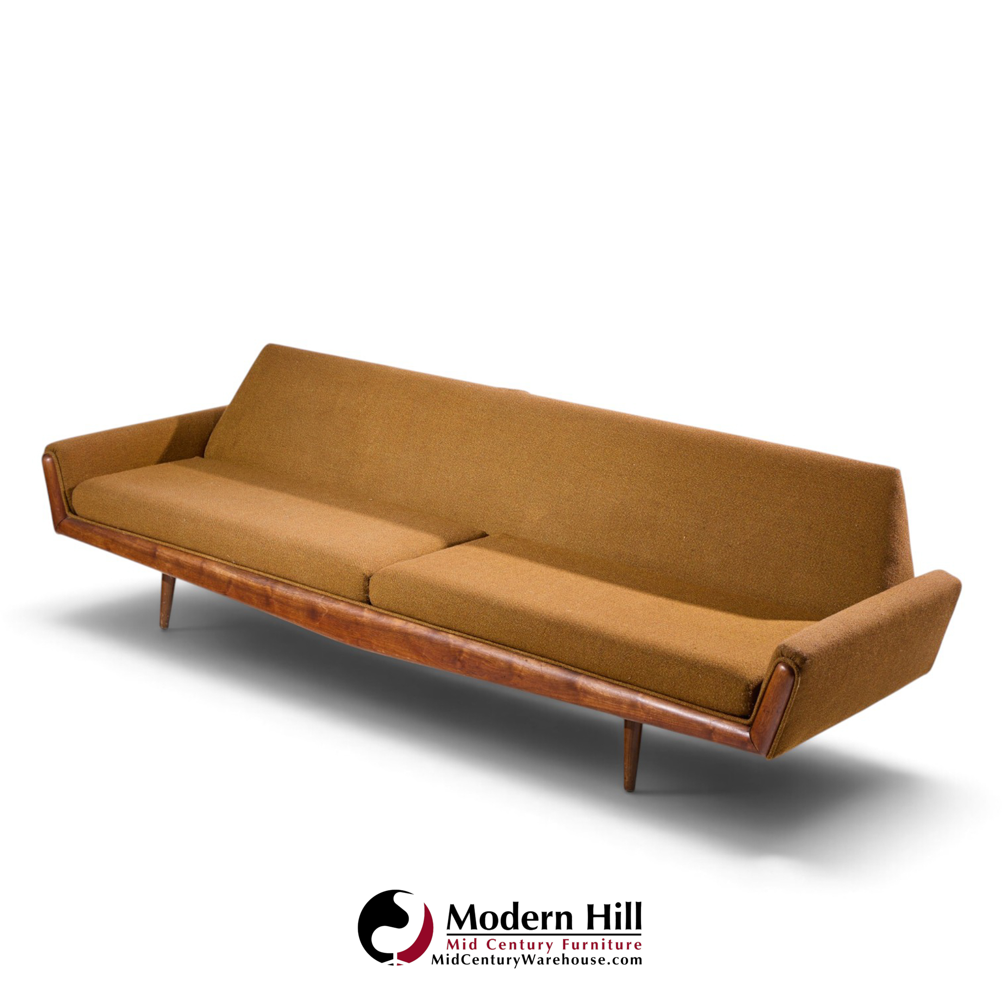 adrian pearsall for craft associates mid century walnut gondola sofa