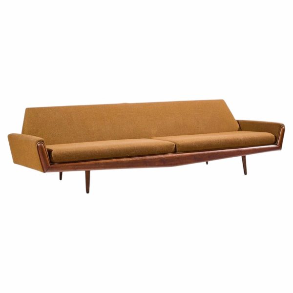 adrian pearsall for craft associates mid century walnut gondola sofa