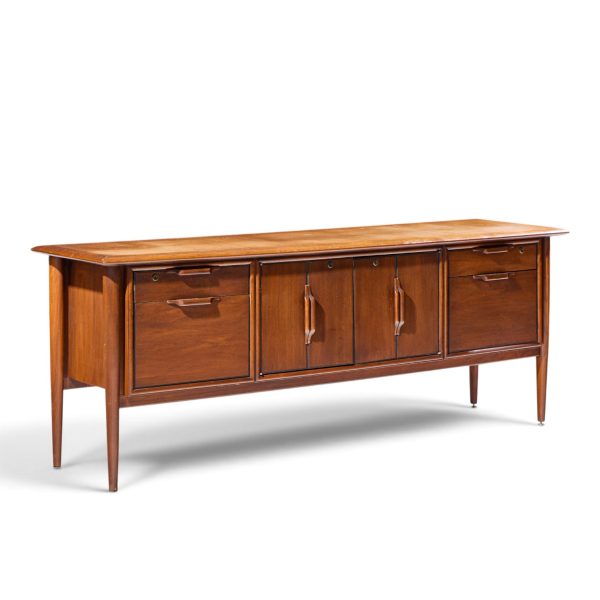 alma castilian mid century walnut credenza