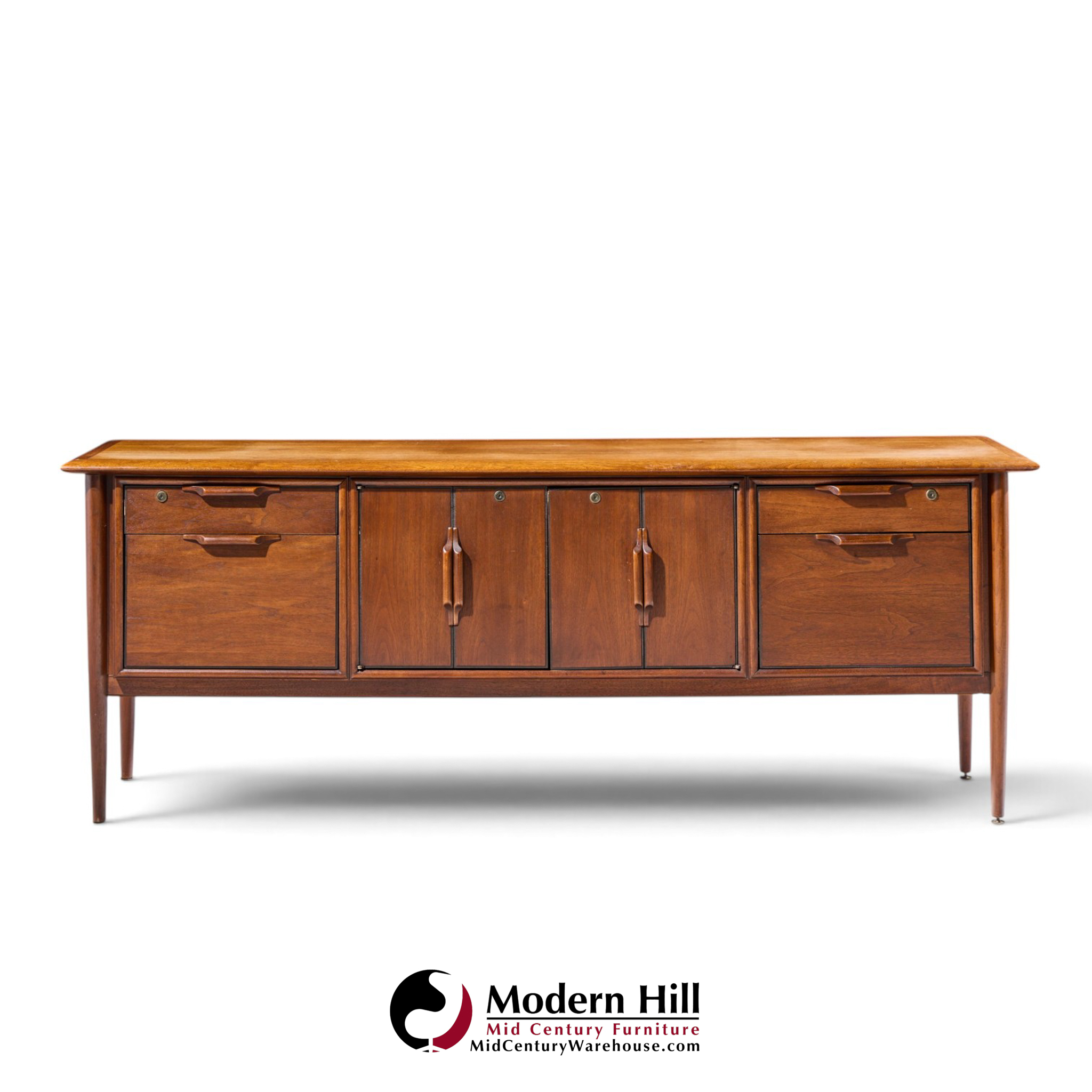 alma castilian mid century walnut credenza