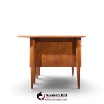alma castilian mid century walnut and leather executive desk
