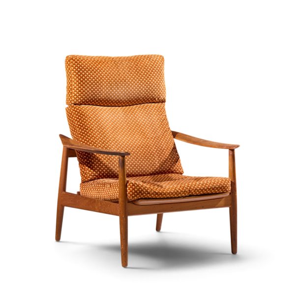arne vodder for france & daverkosen fd 164 mid century danish teak reclining lounge chair