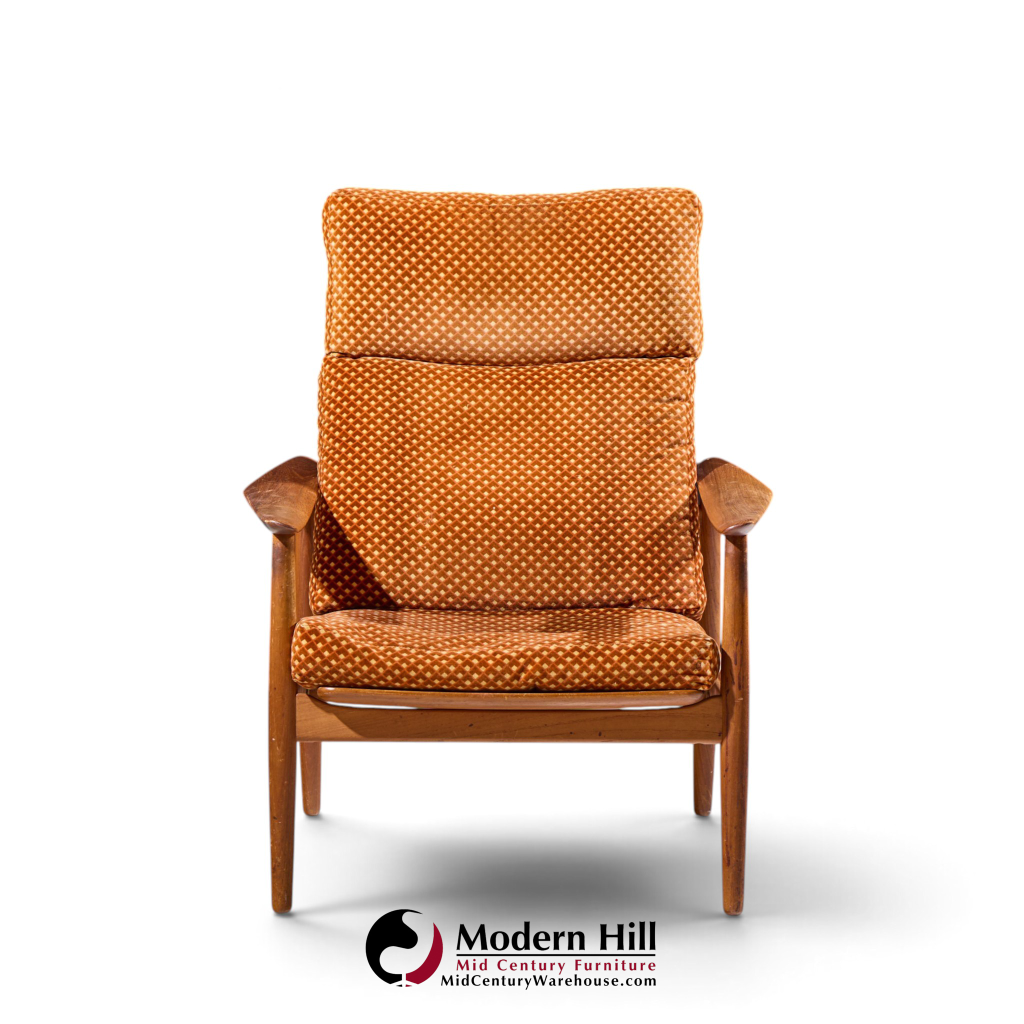 arne vodder for france & daverkosen fd 164 mid century danish teak reclining lounge chair