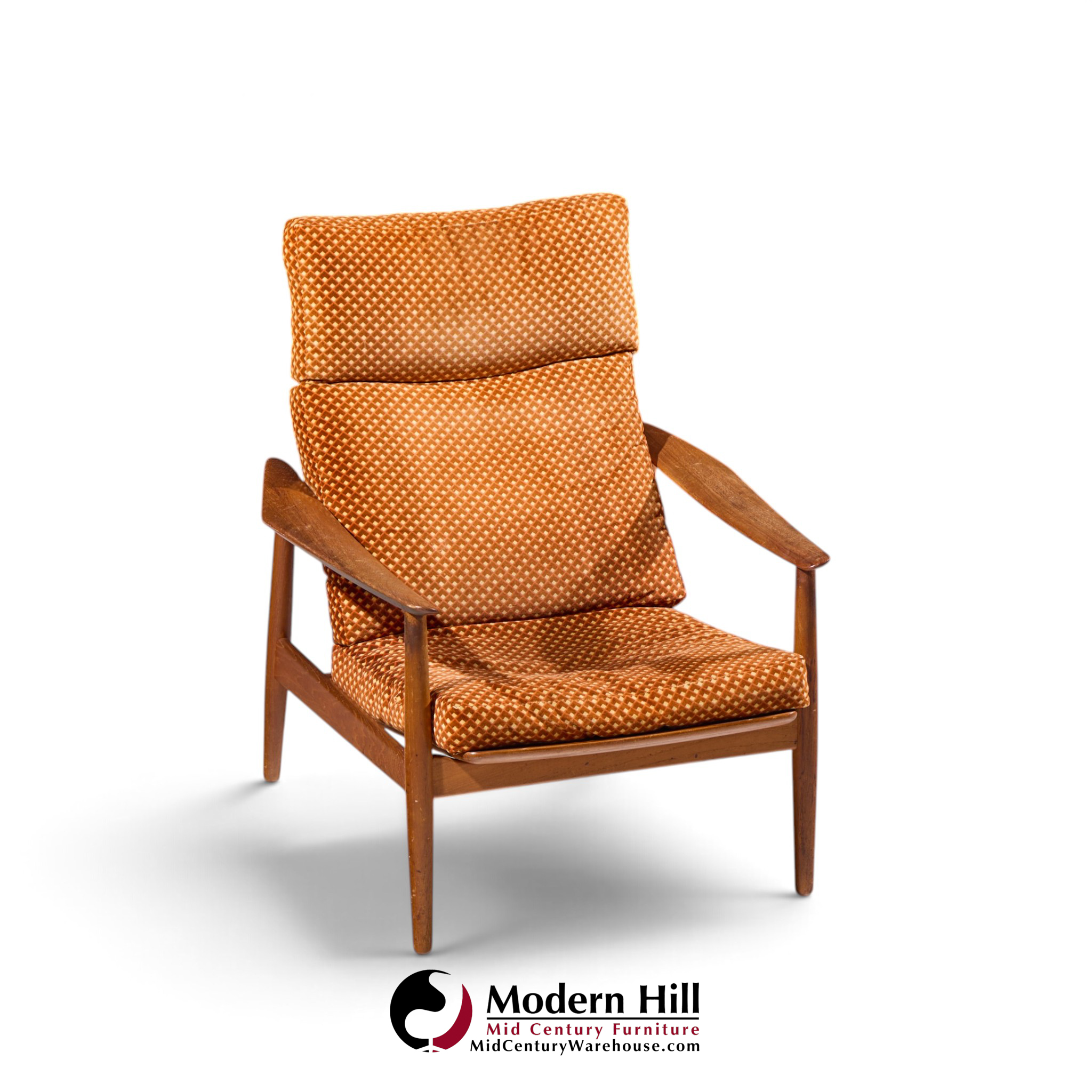 arne vodder for france & daverkosen fd 164 mid century danish teak reclining lounge chair