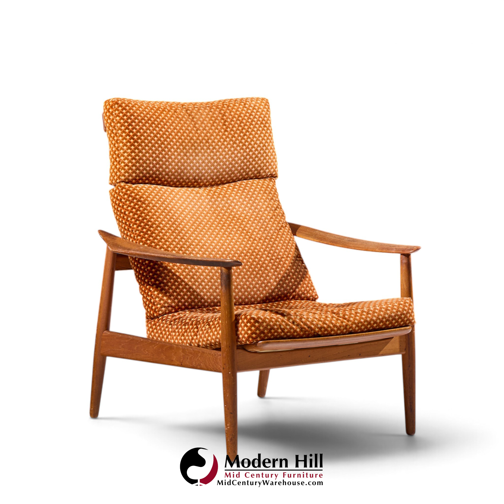 arne vodder for france & daverkosen fd 164 mid century danish teak reclining lounge chair