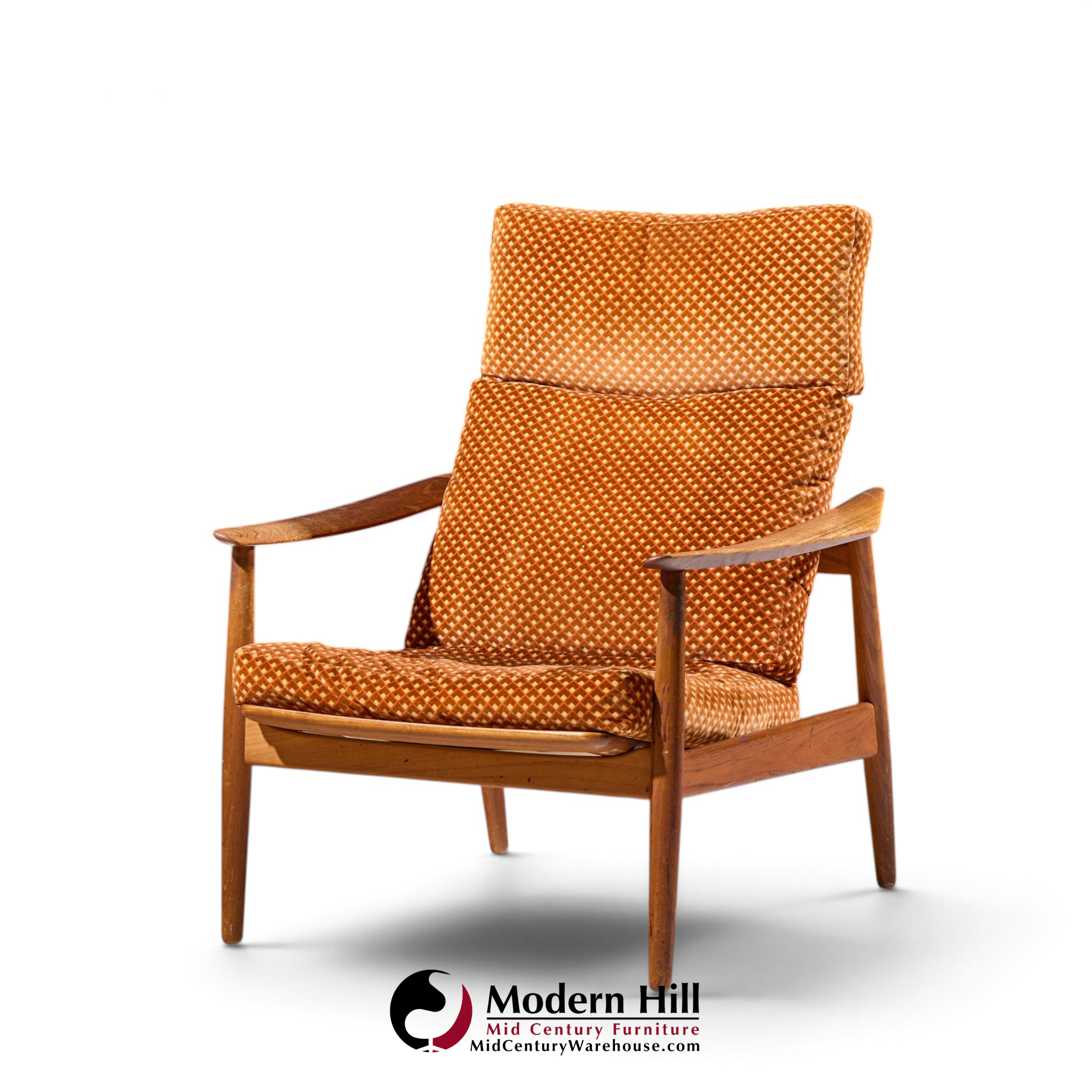 arne vodder for france & daverkosen fd 164 mid century danish teak reclining lounge chair