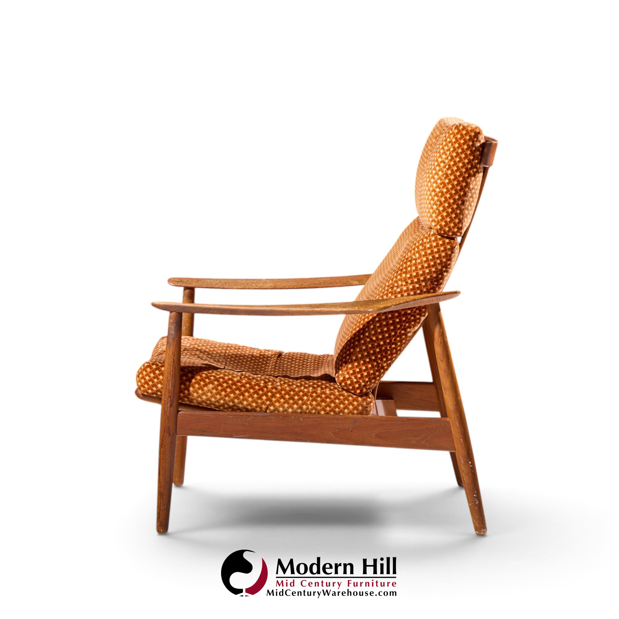 arne vodder for france & daverkosen fd 164 mid century danish teak reclining lounge chair