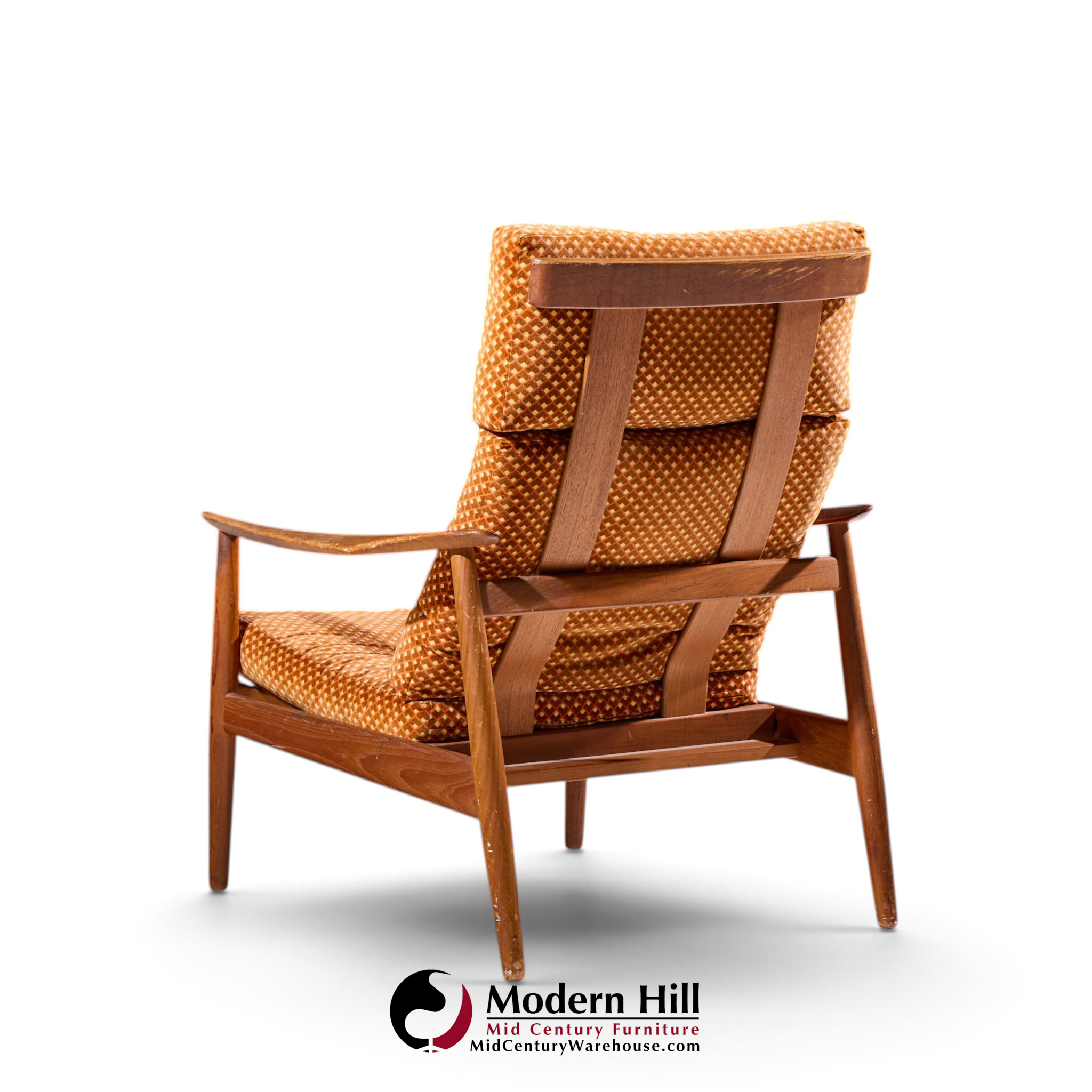 arne vodder for france & daverkosen fd 164 mid century danish teak reclining lounge chair