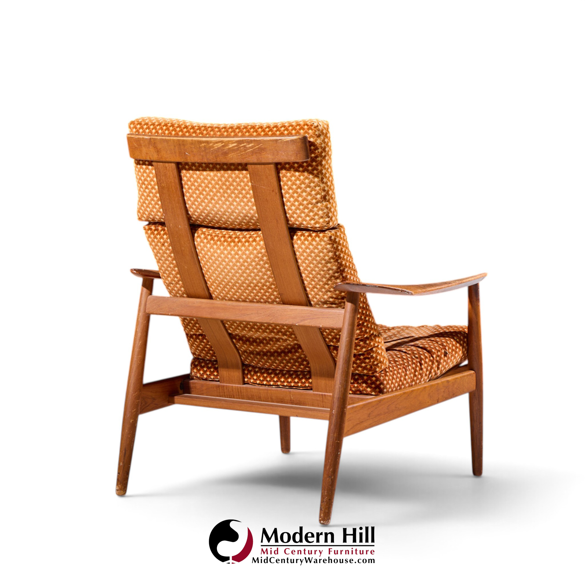 arne vodder for france & daverkosen fd 164 mid century danish teak reclining lounge chair